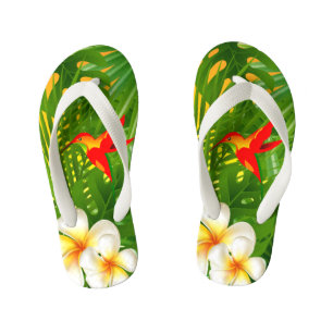 Tongs Enfants Paradis tropical avec un colibri