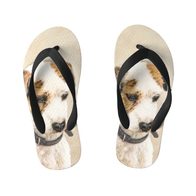 Tongs Enfants Parson Jack Russell Terrier Peinture - Chien Art (Semelle)