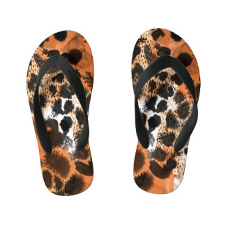 Tongs Enfants Peau animale : motif léopard créatif.