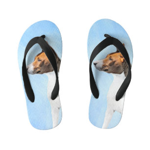 Tongs Enfants Peinture Basenji - Belle Art Original