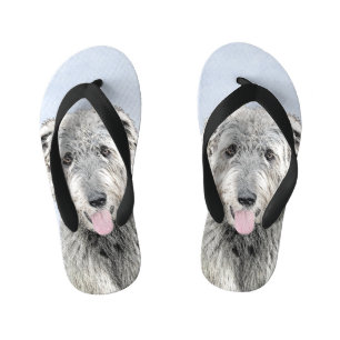 Tongs Enfants Peinture de Wolfhound irlandais - Joli art origina