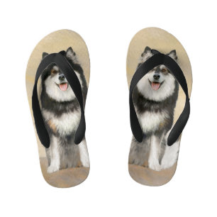 Tongs Enfants Peinture Lapphund Finlandaise - Joli art original 