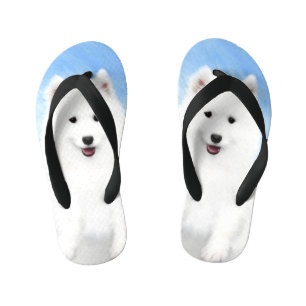 Tongs Enfants Peinture Samoyed Puppy - Jolie Art Original Chien