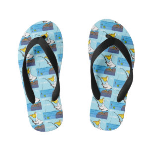 Tongs Enfants Pélican de dessin animé drôle de pêche