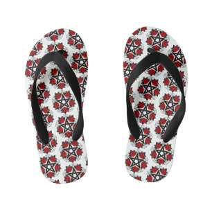 Tongs Enfants Pentagramme aux roses rouges