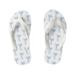 Tongs Enfants Petit Bow Quelque Chose Fleur Bleu Fille