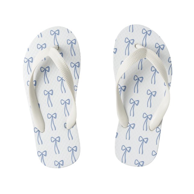 Tongs Enfants Petit Bow Quelque Chose Fleur Bleu Fille (Semelle)
