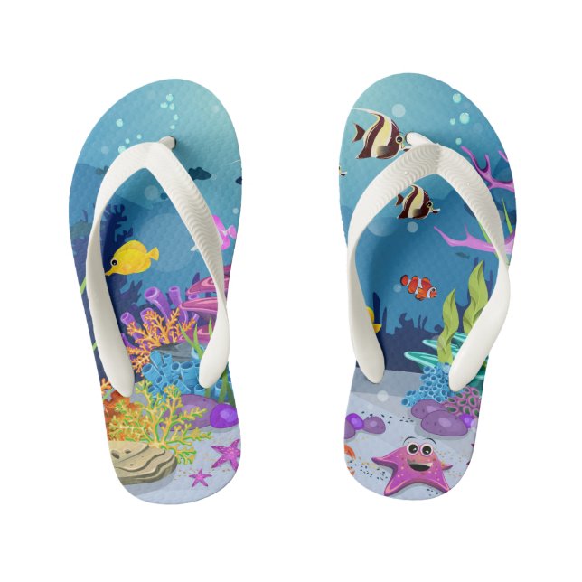 Tongs Enfants Petites filles poissons de l'océan (Semelle)