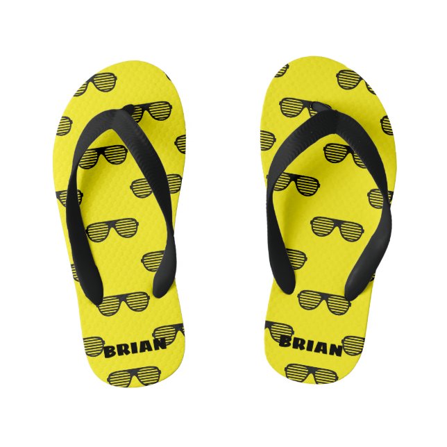 Tongs Enfants Plage d'été personnalisée pour enfant jaune Flip F (Semelle)
