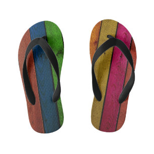 Tongs Enfants planches de bois colorées magnifiquement
