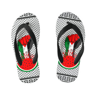 Tongs Enfants Poing de résistance palestinienne sur le symbole d
