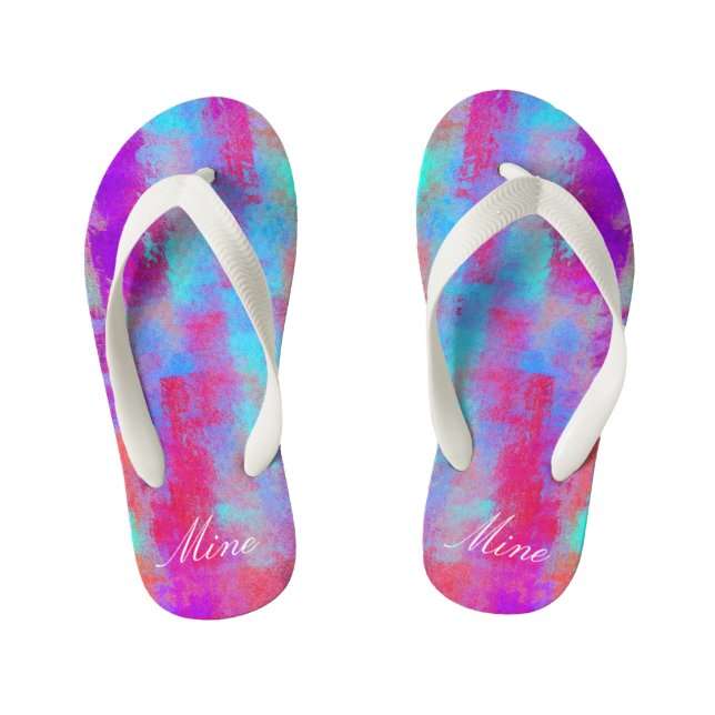 Tongs Enfants Points Abstraits colorés amusants Flip Flops Sanda (Semelle)