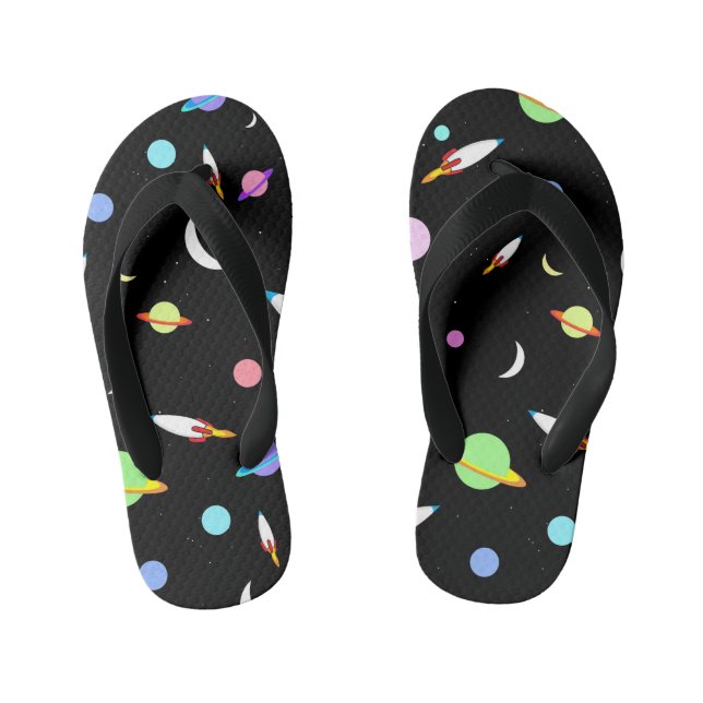 Tongs Enfants Roquettes colorées Planètes Lunes Étoiles Espace e (Semelle)