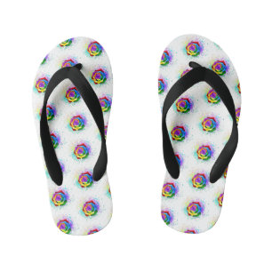 Tongs Enfants Rose arc-en-ciel coloré