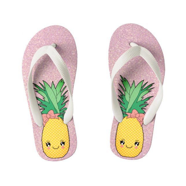 Tongs Enfants Rose Gold Parties scintillant Beach Kawaii Fruit d (Semelle)