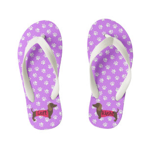 Tongs Enfants Sandales violettes pour filles avec teckel