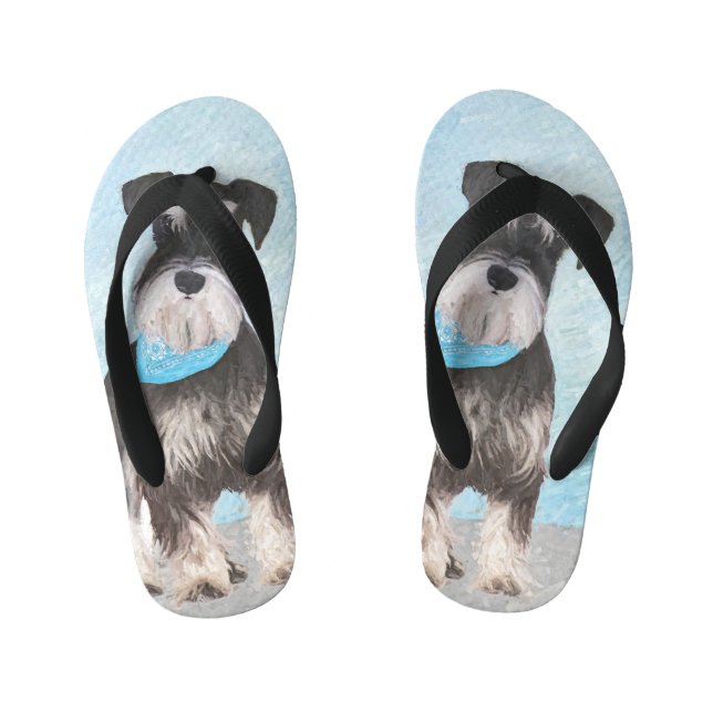 Tongs Enfants Schnauzer (Miniature) Peinture - Chien original mi (Semelle)