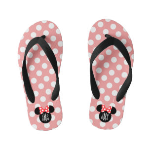 Tongs Enfants Silhouette de tête de point Minnie Polka personna