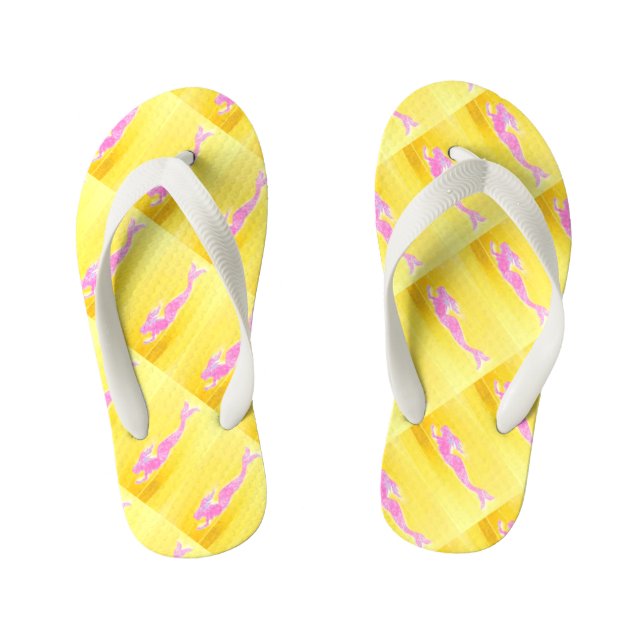 Tongs Enfants sirènes roses sous-marines nageant (Semelle)