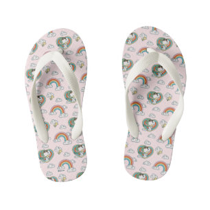 Tongs Enfants Snoopy & Woodstock Rainbow Heart Motif