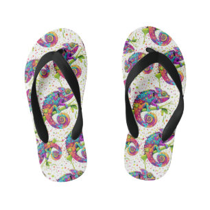 Tongs Enfants Style d'aquarelle des teintures Chameleon
