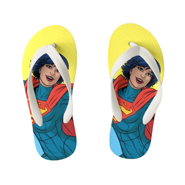 Tongs Enfants Supergirl volant en costume bleu (Semelle)