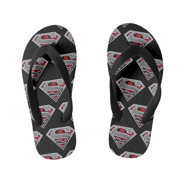 Tongs Enfants Superman S-Shield | Logo de Grey et Red City (Semelle)