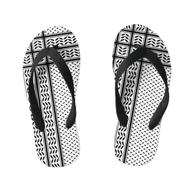 Tongs Enfants Symbole Keffiyeh de la Palestine Motif de résistan (Semelle)