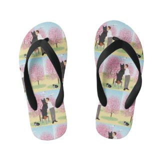 Tongs Enfants Tango avec chat noir