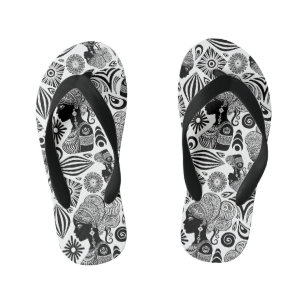 Tongs Enfants Tatouage Tribal Portrait de Fille Africaine