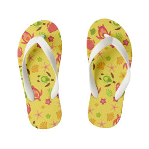 Tongs Enfants Tortue de mer étoile coquille de poisson océan pla