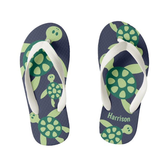 Tongs Enfants Tortues de natation personnalisées par enfants (Semelle)