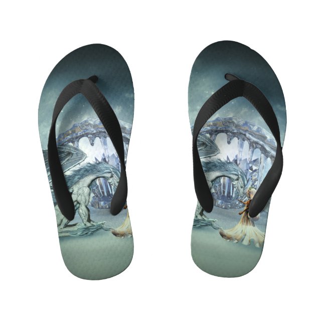 Tongs Enfants Un dragon de glace génial (Semelle)