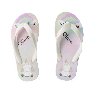 Tongs Enfants Unicornes et Rainbows