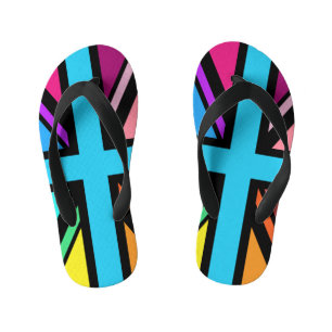 Tongs Enfants Union Jack/Drapeau Multicolore+Noir