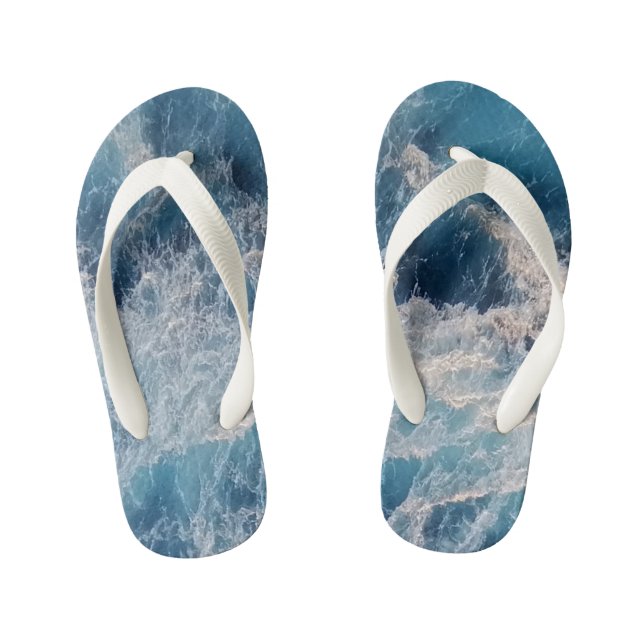 Tongs Enfants Vagues bleu océan (Semelle)