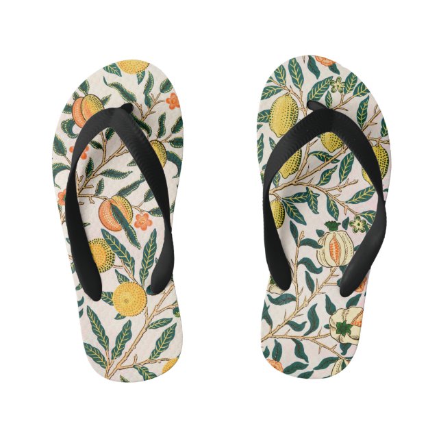 Tongs Enfants William Morris Fruit grenade Ornement blanc (Semelle)