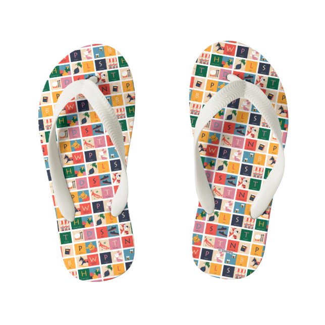 Tongs Enfants Winnie l'Ourson| Motif alphabétique des blocs coup (Semelle)