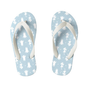 Tongs Enfants Winnie l'Ourson Motif Blue Pastel Polka Dot