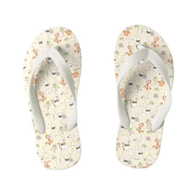 Tongs Enfants Winnie l'Ourson| Tigger & Pooh Forest Motif (Semelle)