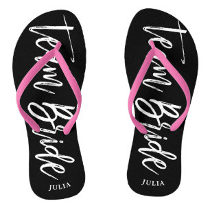 Tongs Épouse d'équipe  Mariage de nom personnalisé du