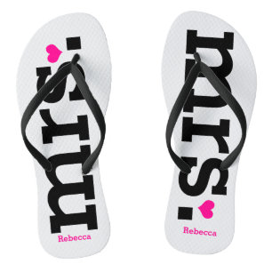 Tongs Épouse en lettres gras (rose)
