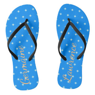 Tongs Étoiles scintillantes sur le bleu ou votre couleur