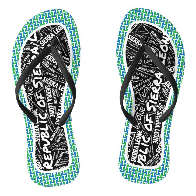 Tongs Fabrique Sierra Leone Drapeau couleurs Patriotique (Semelle)