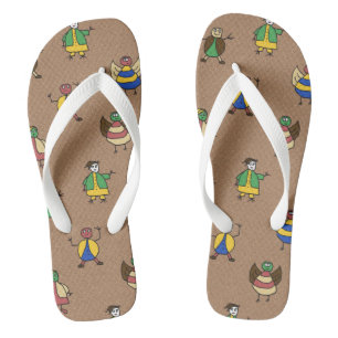 Tongs Famille amusante de dessin sur n'importe quelle co