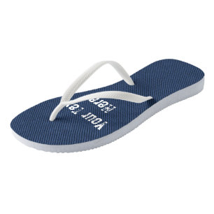 Tongs Faux Blue Jeans Flip Flops - Votre nom texte