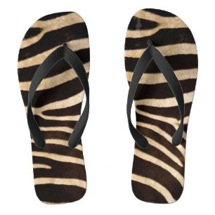Tongs Faux Zebra Skin Flip Flops