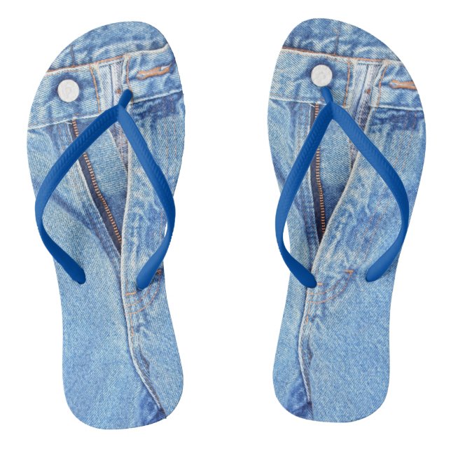 Tongs Fermeture à glissière en jean bleu (Semelle)