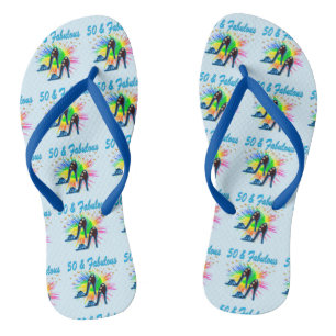 TONGS FESTIVE BLUE 50TH BANNITH FLIP FLOPS