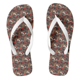 Tongs Festive de Noël de Chien de taureaux français